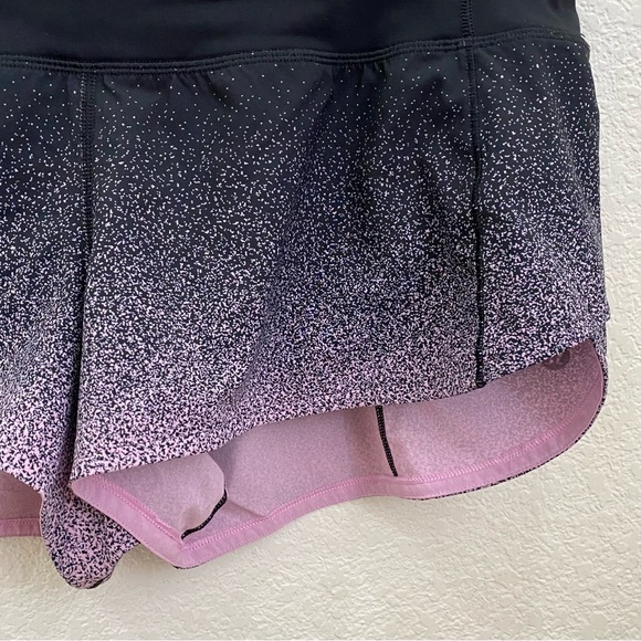 LULULEMON Speed Up Short 2.5” Ombre Speckle Stop Print Speed Short Pink/Black 8 - Picture 6 of 16